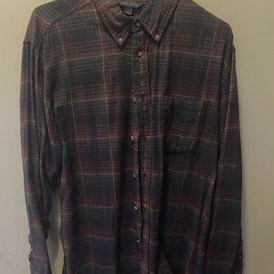 Plaid Cotton Falls Creek Vintage Flannel Size Large Shirt Long Sleeve